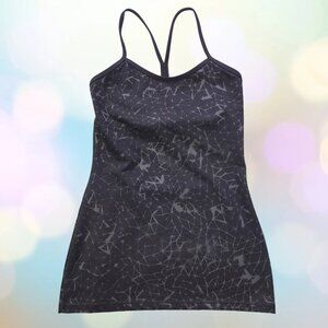 lululemon tank top XXS/missing tags/black+gray print/chest lining/stretch fabric